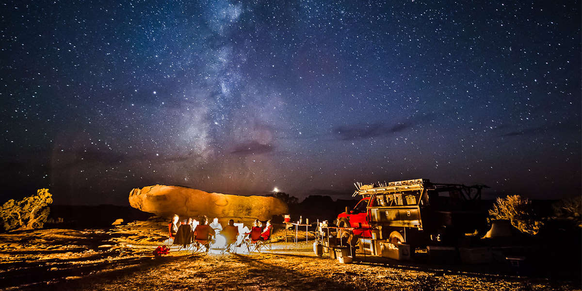 Campers enjoying the night sky.